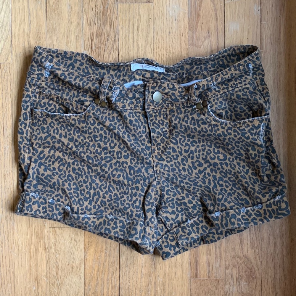 Forever 21 Leopard Denim Shorts